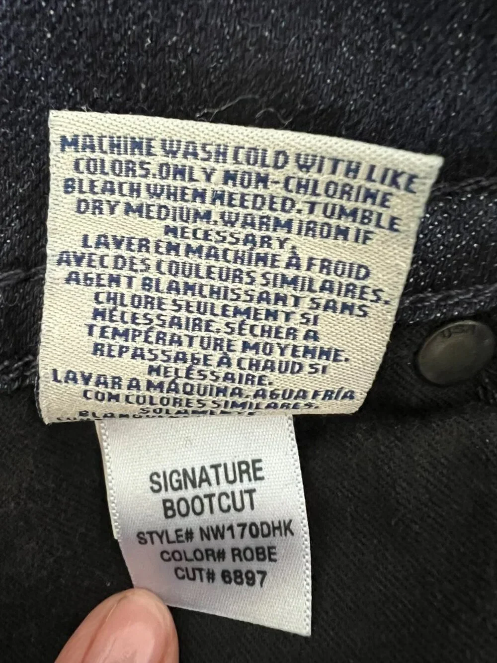 Hudson Signature Bootcut Jeans Sz 30 Dark Wash Long Inseam 33 Flap Pocket - Picture 13 of 14